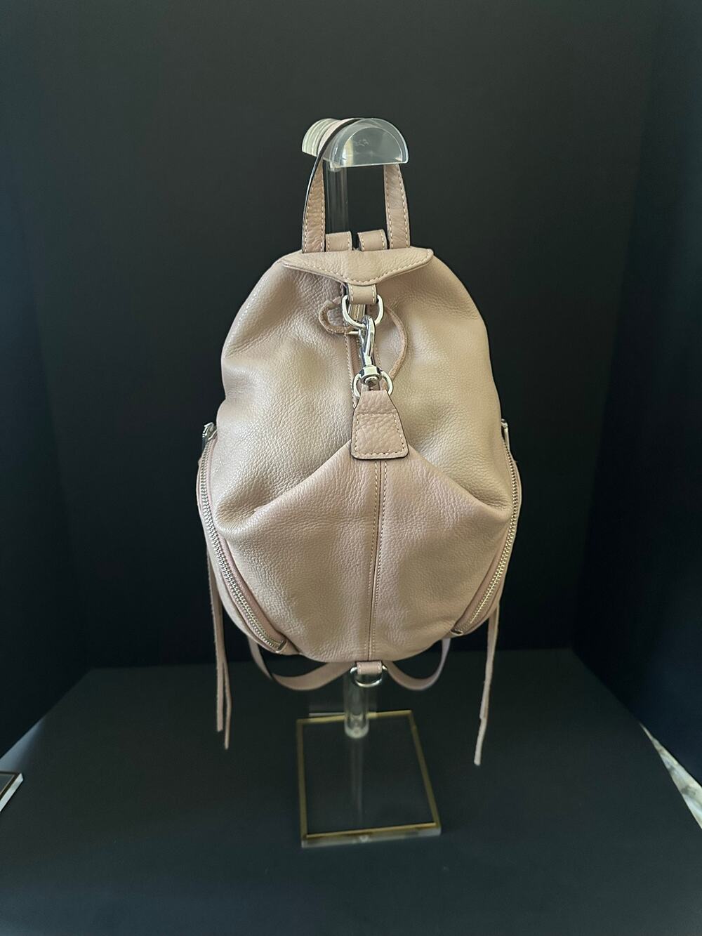 Rebecca Minkoff Julian Backpack Blush Pink Pebbled Leather Convertible Shoulder